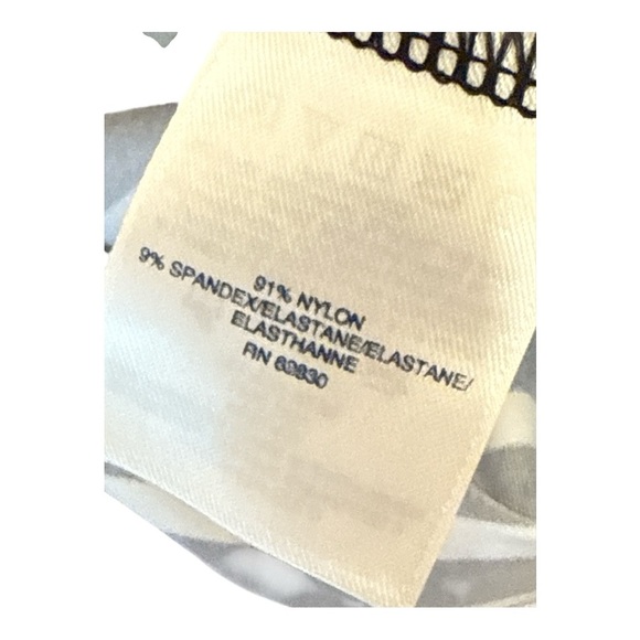 Lands' End Black and White Striped Swim shirt with Floral Accents Size XS - Picture 4 of 4